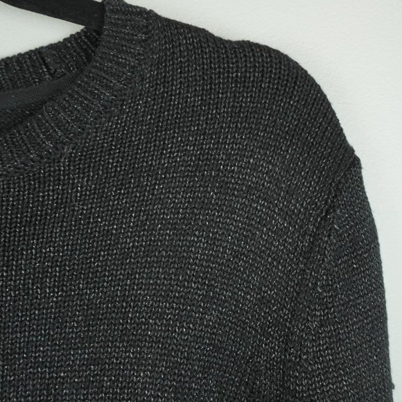 J Jill Black and Silver Sparkly‎ Crew Neck Sweater Size Medium - Picture 3 of 8